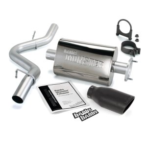 Jeep Wrangler Performance Exhaust - Single Exit - Banks Power - Monster Exhaust System - Black - `04-`06